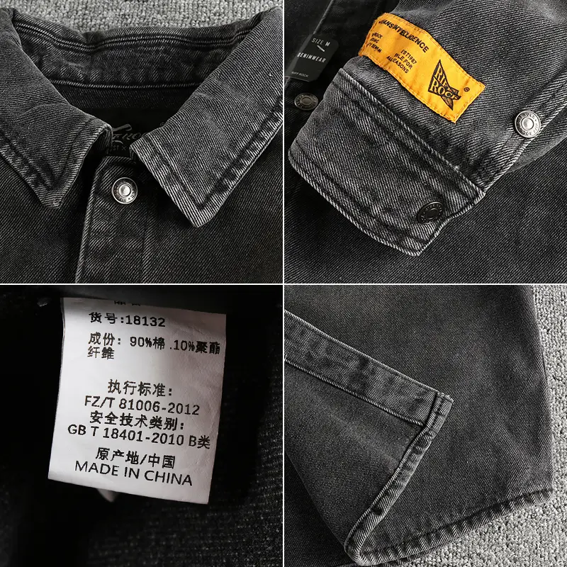 8132# 2024 Spring and Autumn New American Retro Denim Jacket Men's Simple 90% Cotton Washed Old Casual Double Pocket Loose Coat