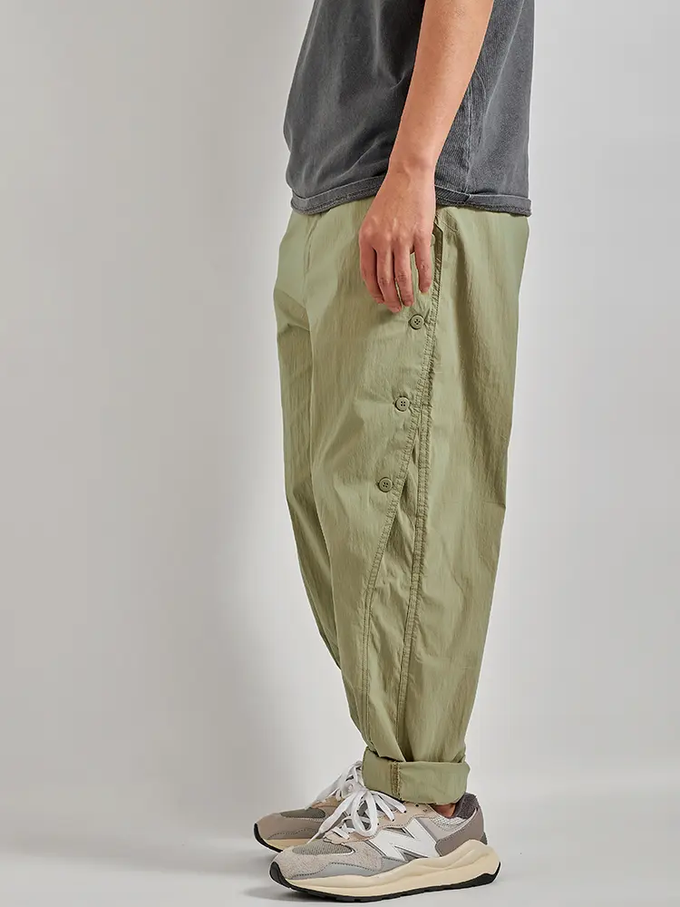 Summer New American Quick Drying Lightweight Cargo Pants Men's Fashion Washed Elastic Breasted Casual Loose Tapered Trousers
