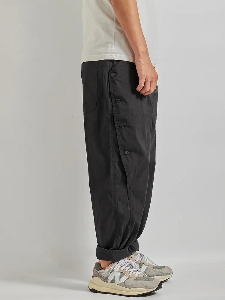 Summer New American Quick Drying Lightweight Cargo Pants Men's Fashion Washed Elastic Breasted Casual Loose Tapered Trousers