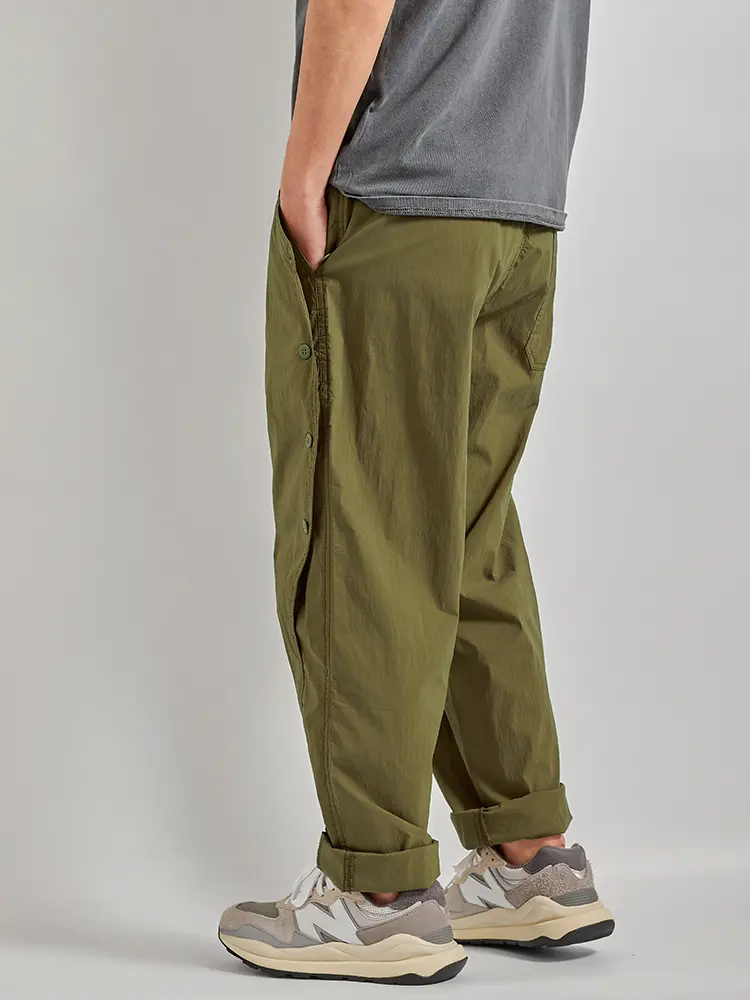 Summer New American Quick Drying Lightweight Cargo Pants Men's Fashion Washed Elastic Breasted Casual Loose Tapered Trousers