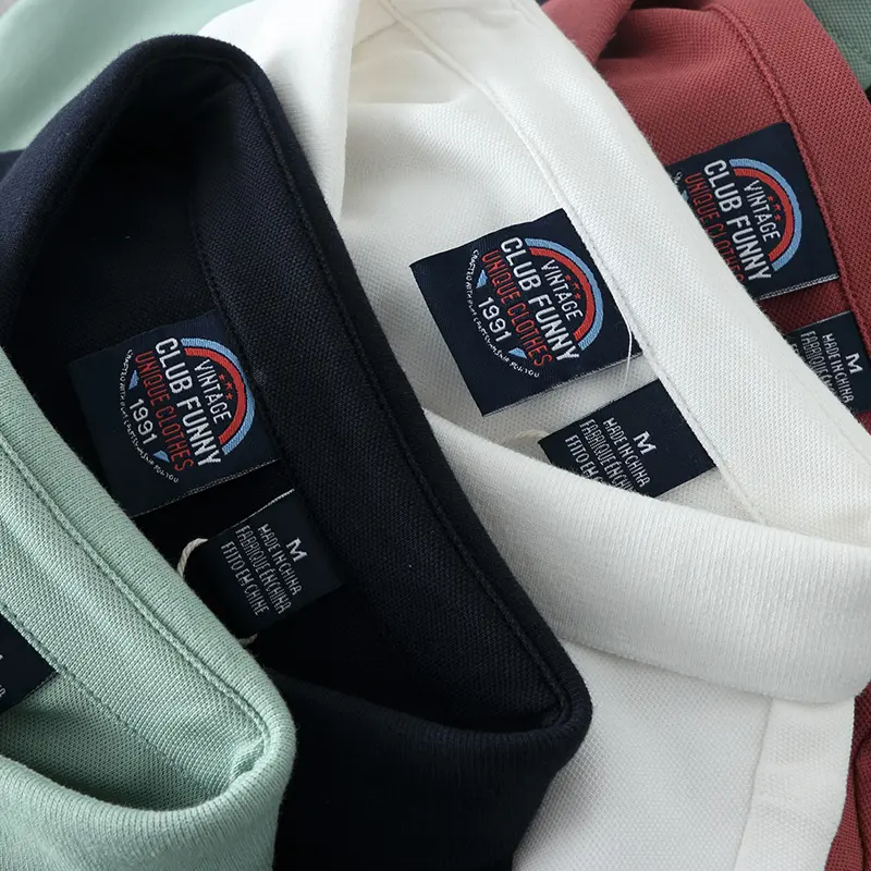 Summer New American Retro Solid POLO Shirt Men's Fashion Short-sleeved Lapel Embroidery T-shirt Pure Cotton Simple Business Tops