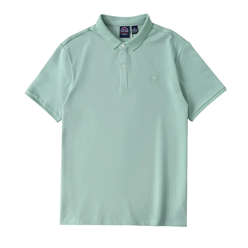 Summer New American Retro Solid POLO Shirt Men's Fashion Short-sleeved Lapel Embroidery T-shirt Pure Cotton Simple Business Tops