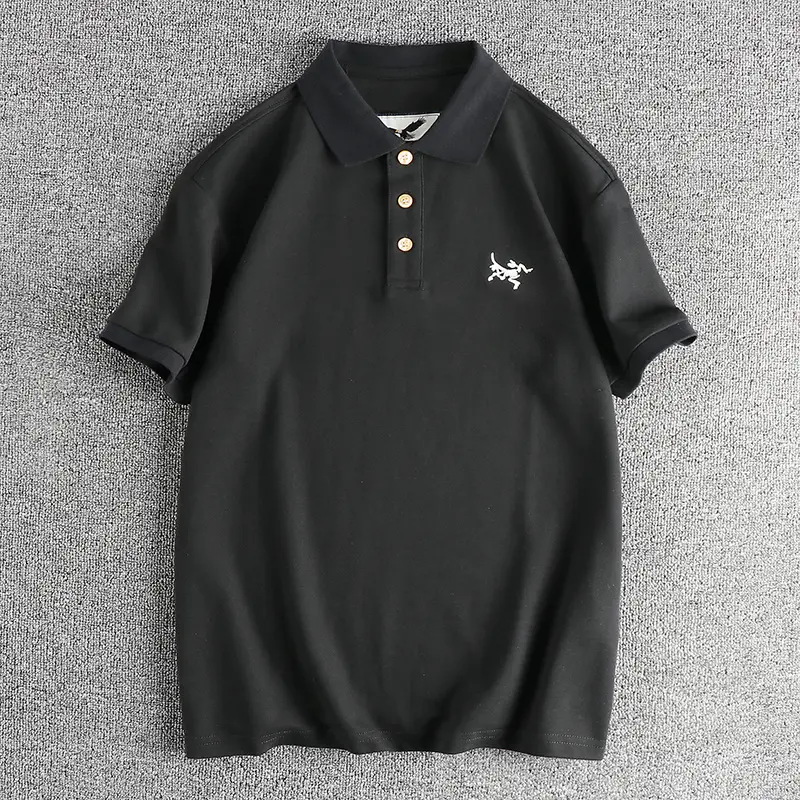 553# 2024 Summer New American Retro Short-sleeved Lapel Embroidery Polo Shirt Men's Simple Washed Business Casual Tops 4XL