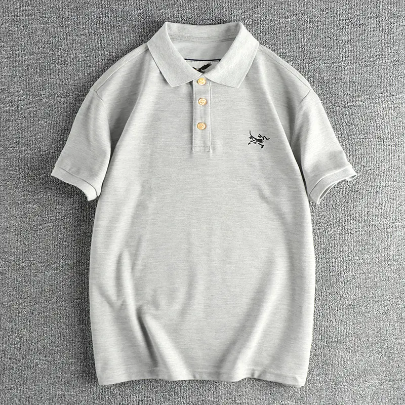 553# 2024 Summer New American Retro Short-sleeved Lapel Embroidery Polo Shirt Men's Simple Washed Business Casual Tops 4XL