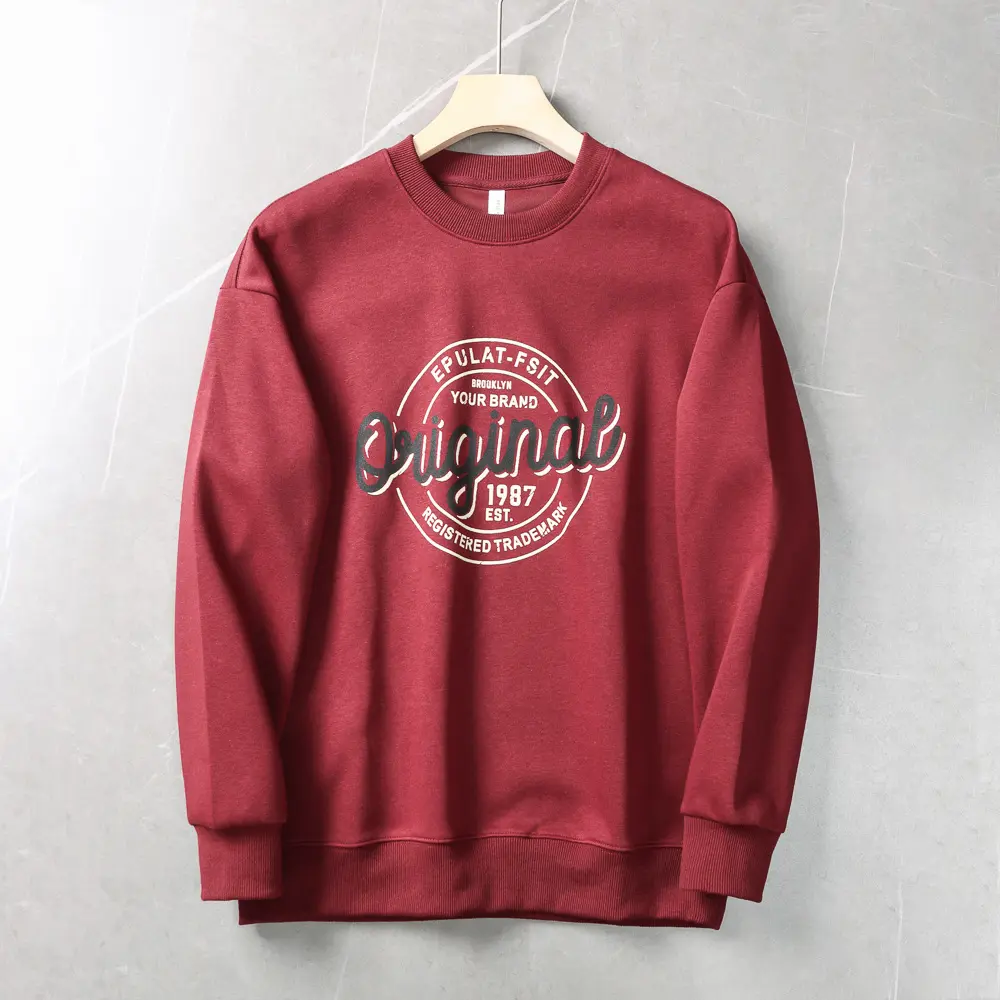 Autumn New American Retro Long Sleeve O-neck Letter Printed Sweatshirts Men's Fashion Washed Old Terry Pullover Casual Sportwear