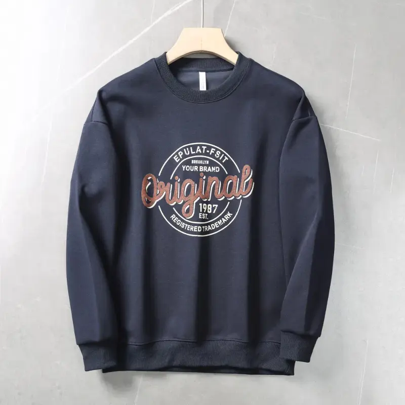 Autumn New American Retro Long Sleeve O-neck Letter Printed Sweatshirts Men's Fashion Washed Old Terry Pullover Casual Sportwear