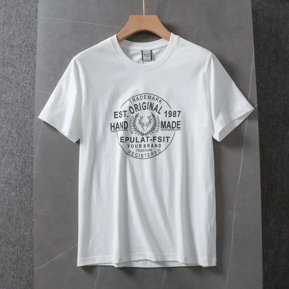2024 Summer New American Retro Short Sleeve O-neck Letter Printed T-shirt Men's Simple 100% Cotton Washed Casual Youth Tops