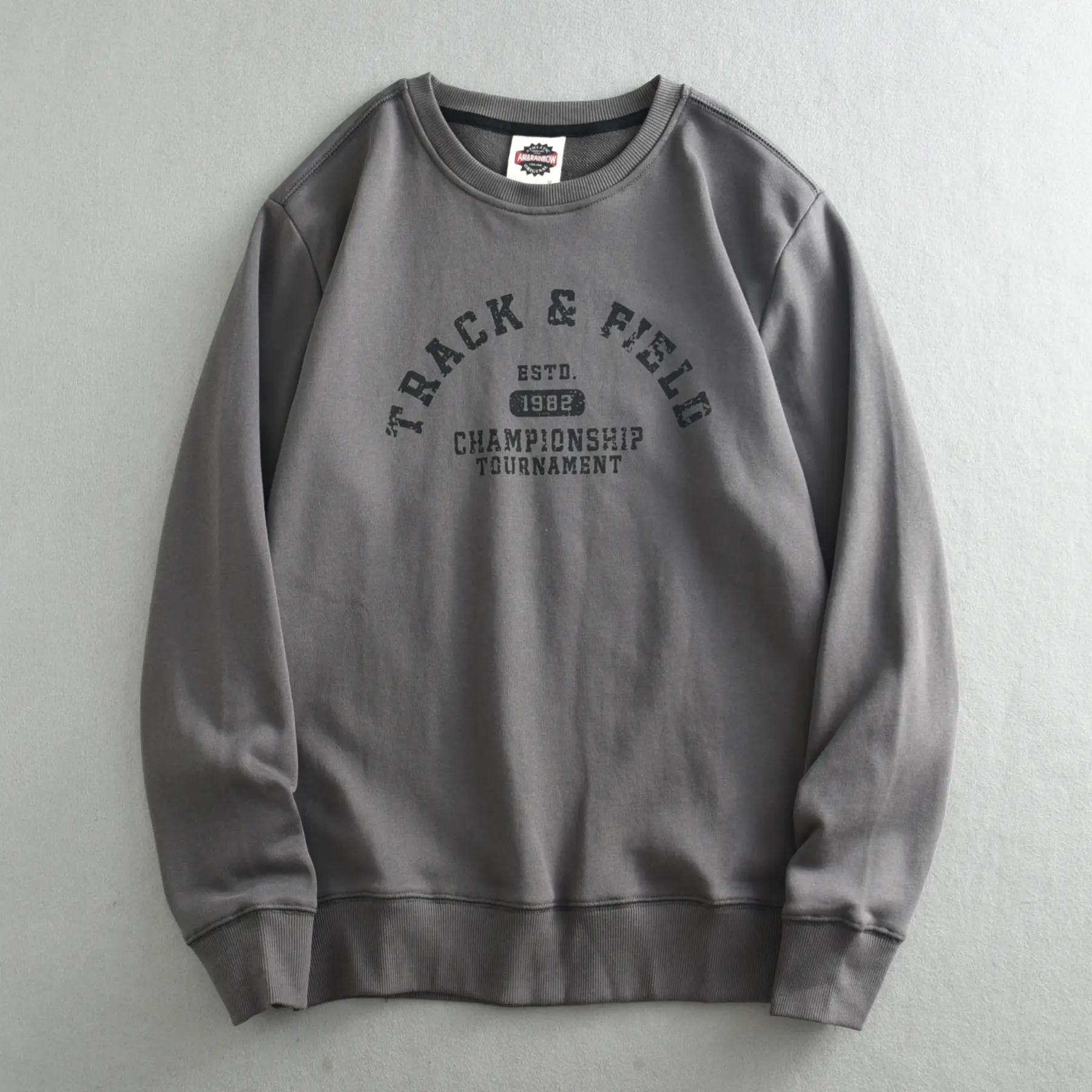Autumn New American Retro Long Sleeve O-neck Letter Printed Sweatshirts Men's Fashion Washed Old Terry Pullover Casual Sportwear