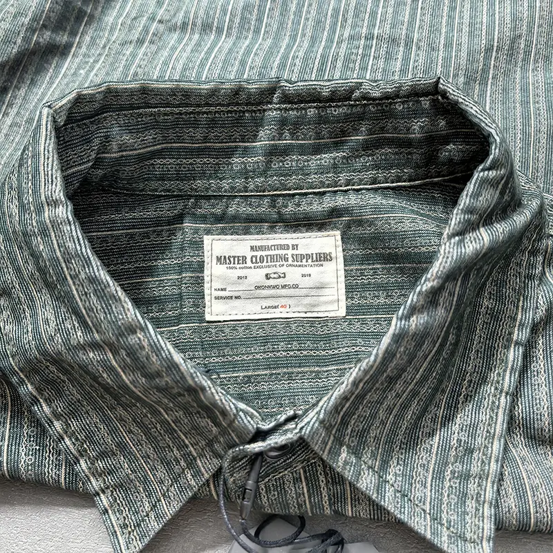 2025 Autumn and Winter New American Retro Long-Sleeve Lapel Corduroy Striped Shirt Men's Simple Double Pocket Casual Blouses