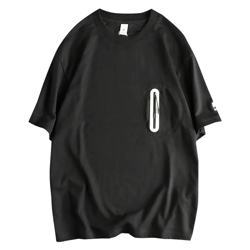 Summer New American Retro Short Sleeve O-neck Quick Drying Solid Color T-shirt Men's Functional Casual Loose Cool Feeling Tops