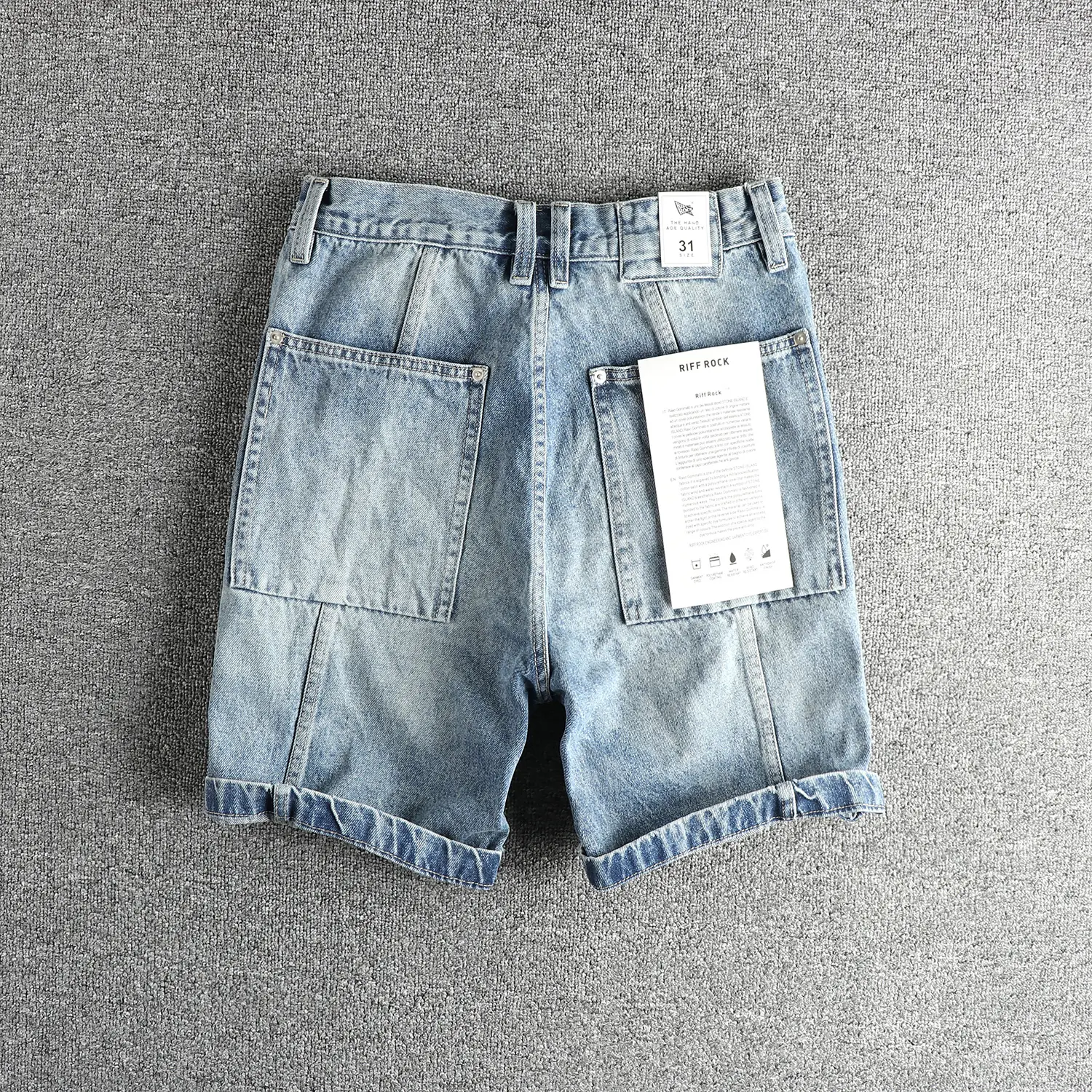 2025 Summer New American Retro Denim Cargo Shorts Men's Fashion 92.3% Cotton Washed Make Old Loose Straight Casual 5-point Pants