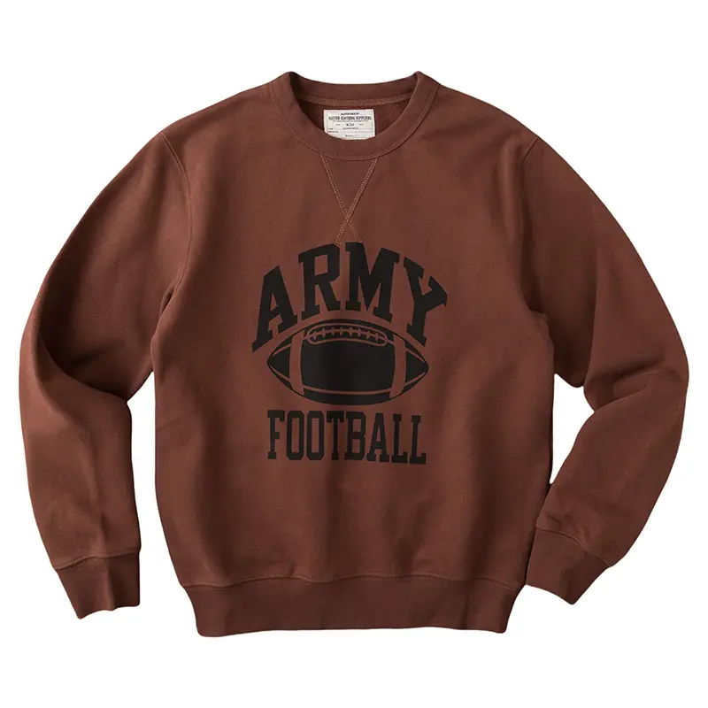 Winter New American Retro Heavyweight 500g Football Printed Sweatshirts Men's Amekaji 100% Cotton Wash Pullover Casual Sportwear