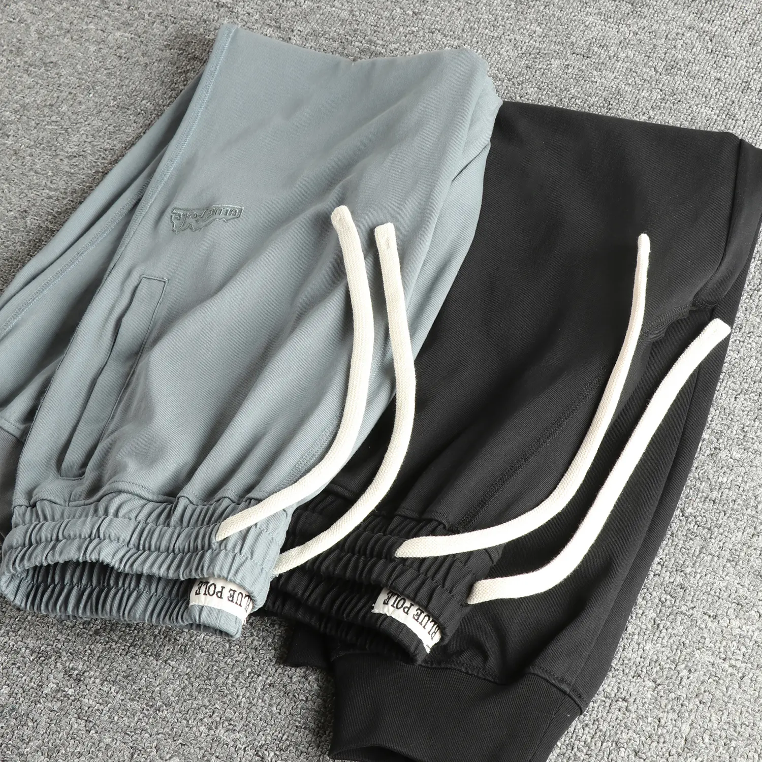 2025 Autumn New American Retro Knitted Letter Embroidery Sweatpants Men's 100% Cotton Drawstring Casual Sports Ankle-tied Pants