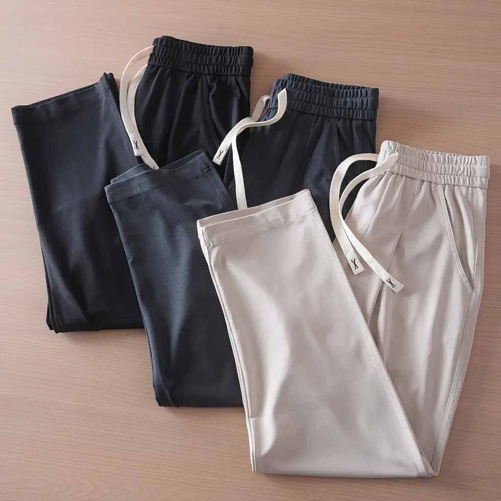 2025 Summer New Style Lightweight Breathable Smooth and Loose Straight Sweatpants Draped and Elastic Home Men's Casual Pants