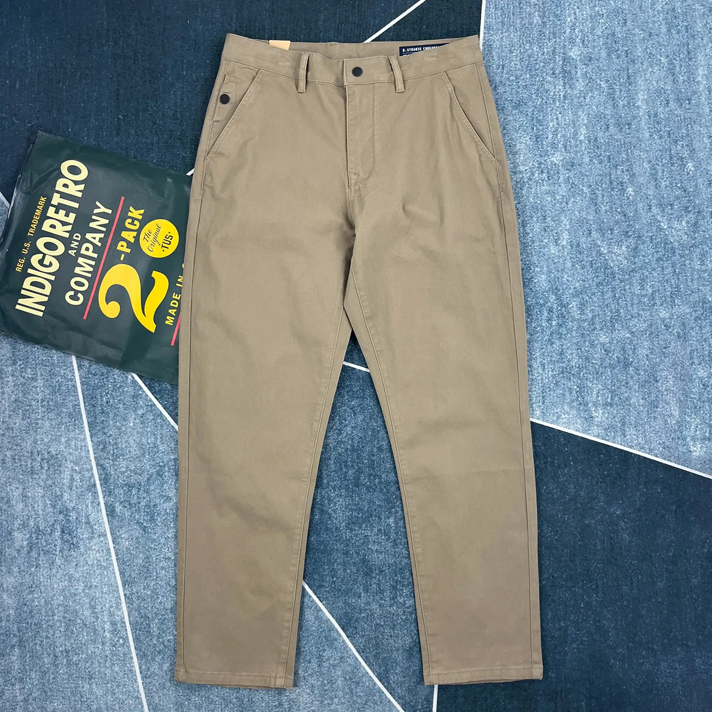 Spring Autumn New Japanese Retro Woven Cargo Pants Men's Simple 98% Cotton Washed Micro Elastic Thick Straight Casual Trousers