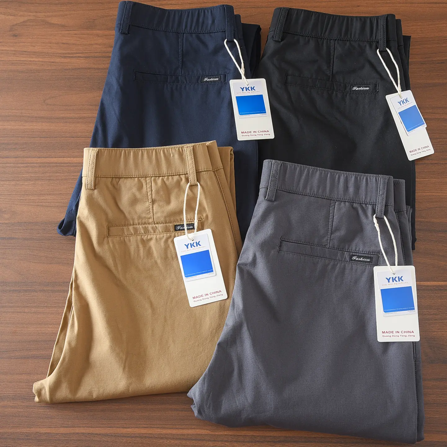 2277# Spring Autumn New American Retro Chino Casual Pants Men's Simple 97% Cotton Washed Micro Elastic Thick Straight Trousers