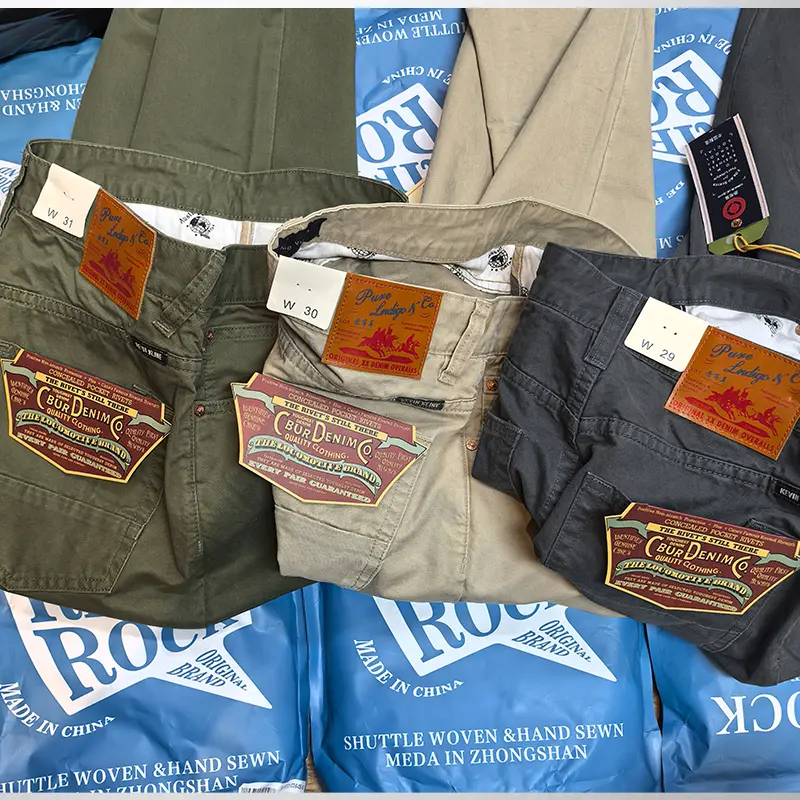 2026 Spring Autumn New American Retro Woven Twill Cargo Pants Men's Simple Amekaji 100% Cotton Washed Straight Casual Trousers