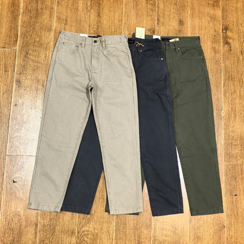2026 Spring Autumn New American Retro Woven Twill Cargo Pants Men's Simple Amekaji 100% Cotton Washed Straight Casual Trousers