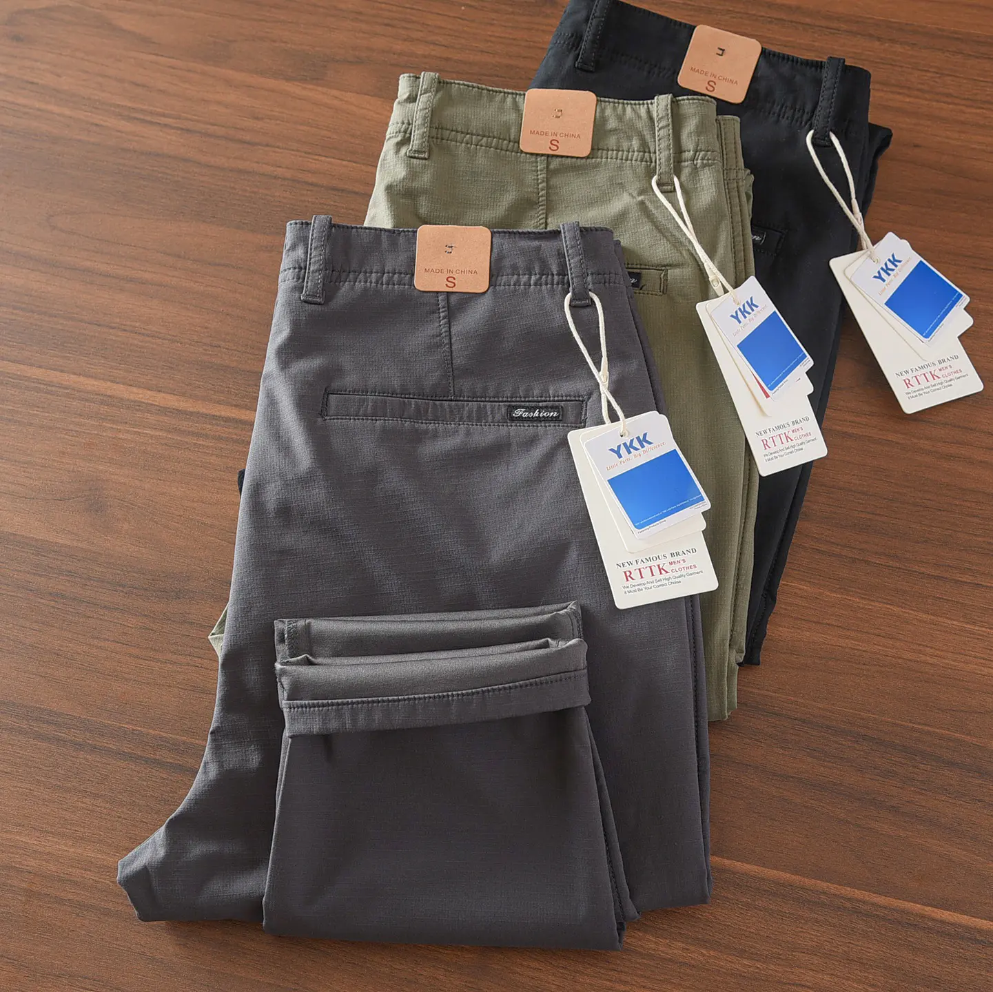 Spring Autumn New Japanese Retro Chino Casual Pants Men's Simple 97% Cotton Washed Micro Elastic Thick Slim Straight Trousers