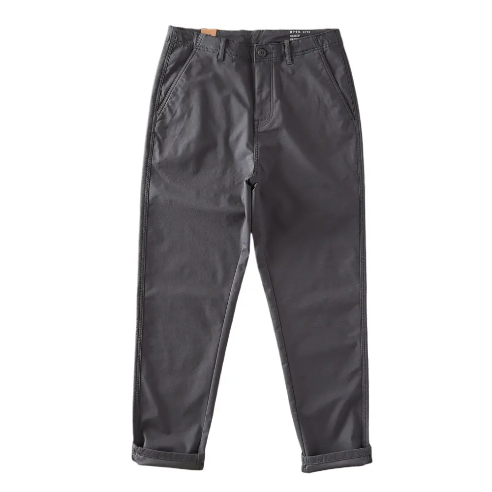Spring Autumn New Japanese Retro Chino Casual Pants Men's Simple 97% Cotton Washed Micro Elastic Thick Slim Straight Trousers