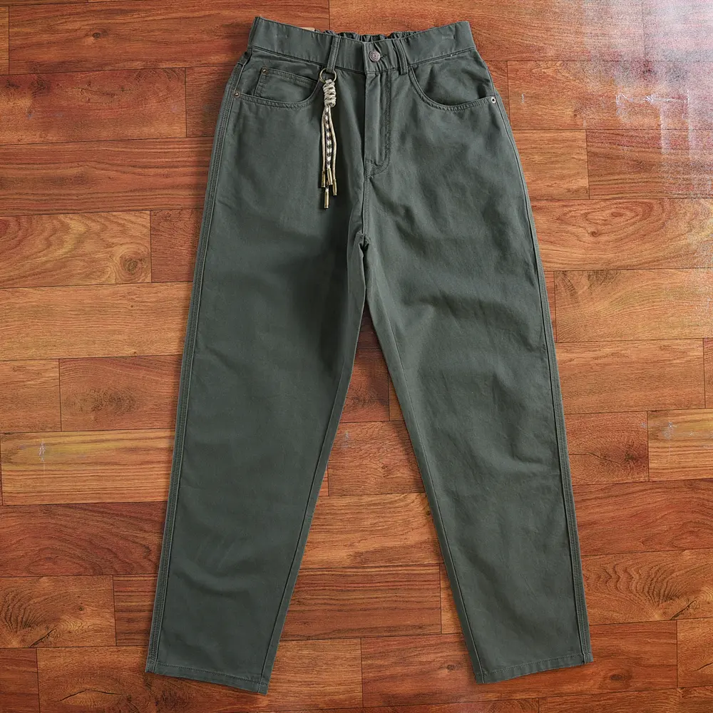 Spring Autumn New Japanese Retro Heavyweight Woven Cargo Pants Men's Outdoor 100% Cotton Washed Casual Loose Straight Trousers