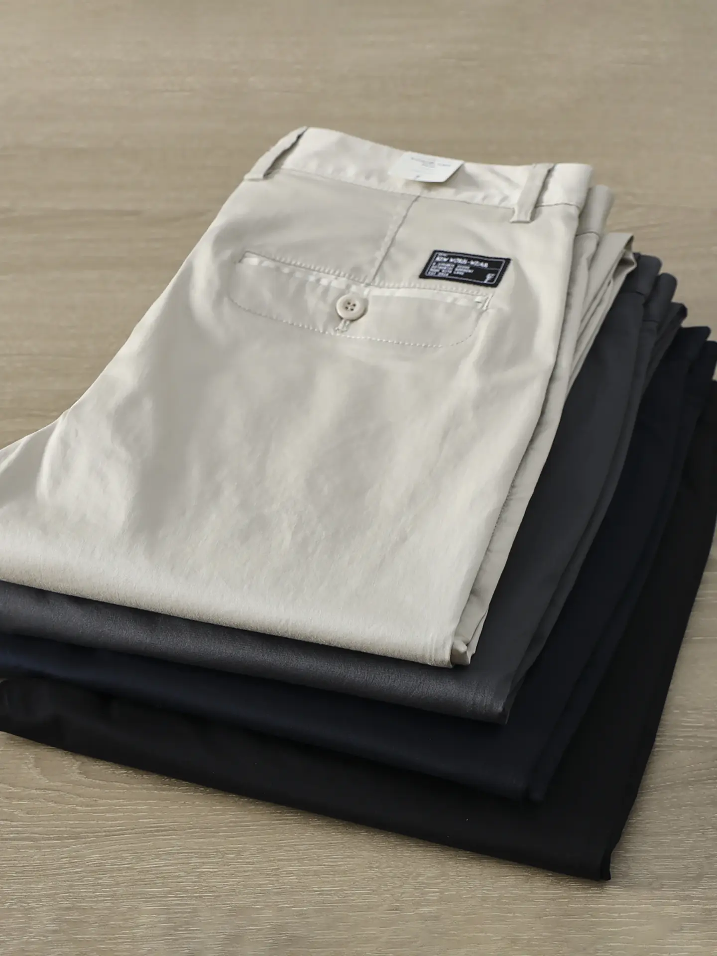 2025 Autumn New American Retro Woven Chino Basic Pants Men's Simple 98% Cotton Washed Micro Elastic Straight Casual Trousers