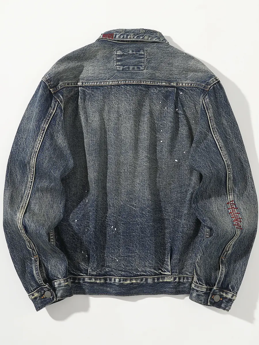 Autumn and Winter New Japanese Retro Heavyweight Denim Cargo Jacket Men's 95% Cotton Washed Old Casual Loose Multi-pocket Coat