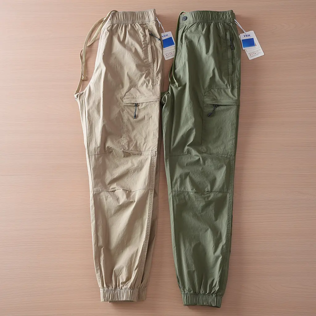 2025 Summer New American Retro Thin Quick-drying Cargo Pants Men's Simple Outdoor Drawstring Casual Straight Ankle-tied Trousers