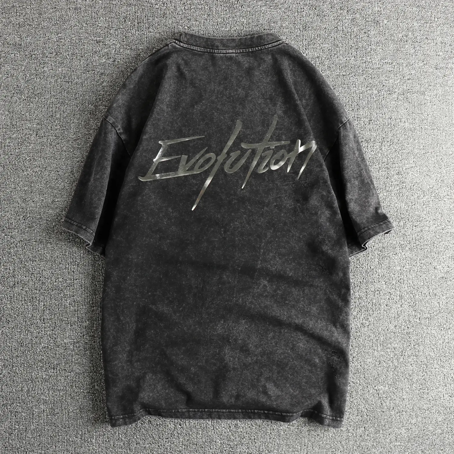 Summer New American Retro Short Sleeve O-neck Letter Printed T-shirt Men's High Street 100% Cotton Washed Old Casual Loose Tops