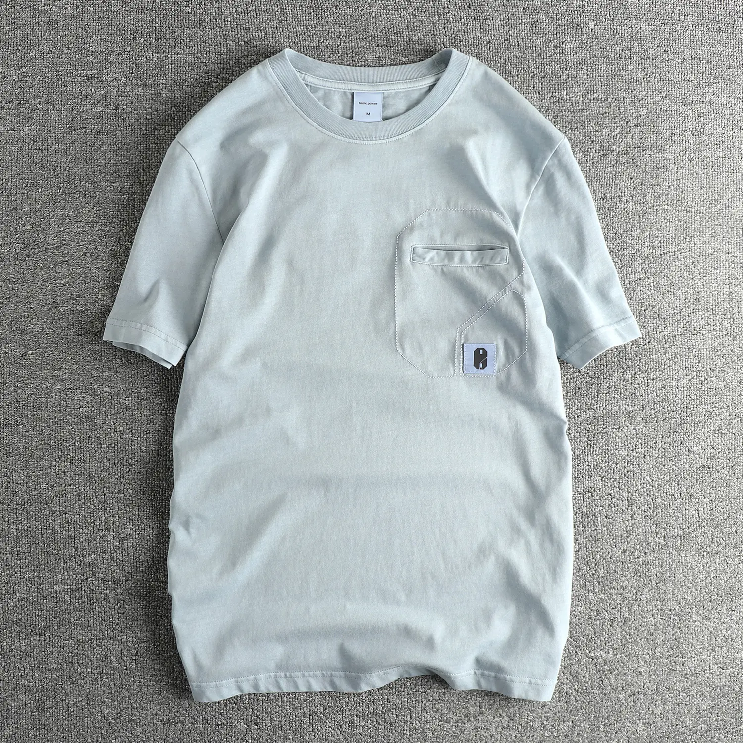 Summer New American Retro Short Sleeve O-neck Pitch Digit Printed T-shirt Men's Simple 100% Cotton Washed Old Casual Pocket Tops