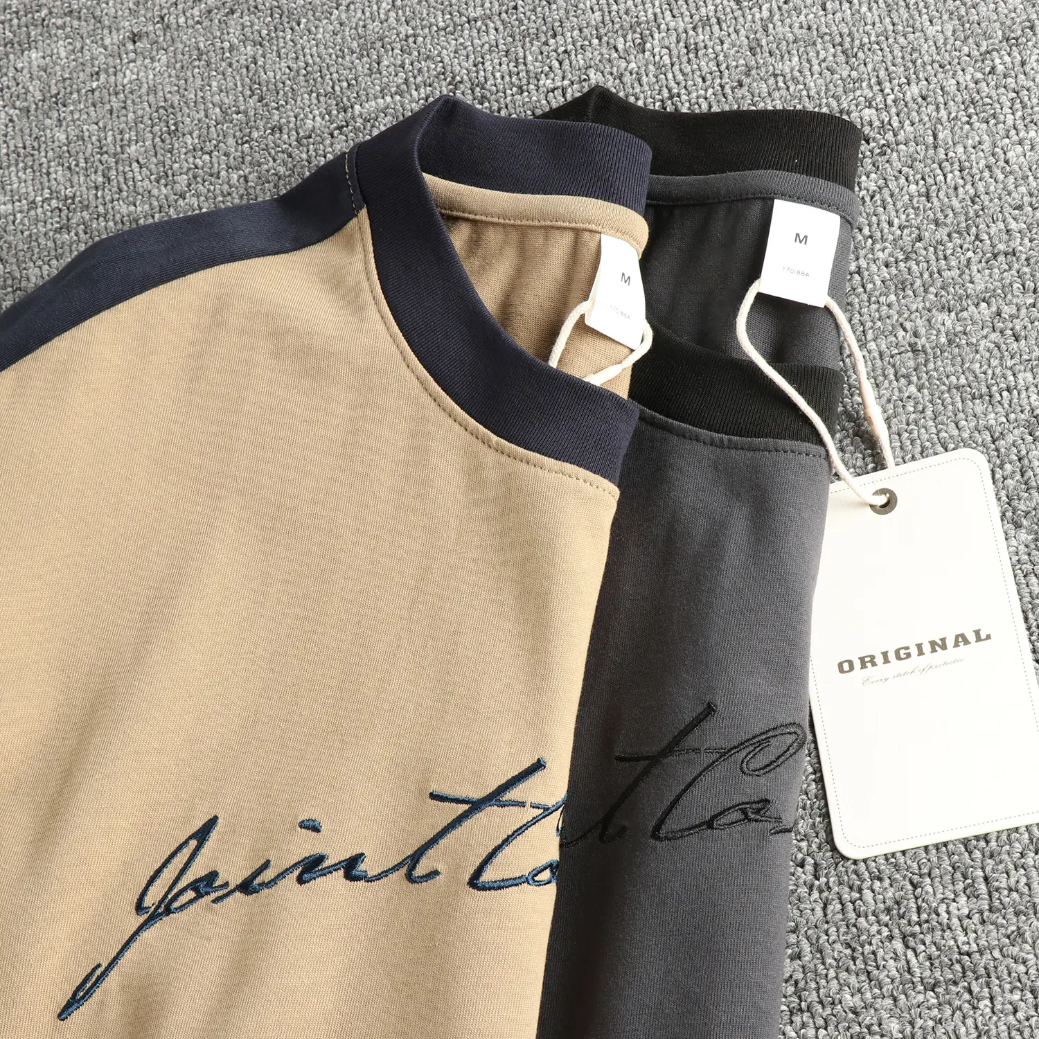 2025 Summer New American Retro Short Sleeve O-neck Letter Embroidery T-shirt Men's Fashion Simple 100% Cotton Washed Casual Tops