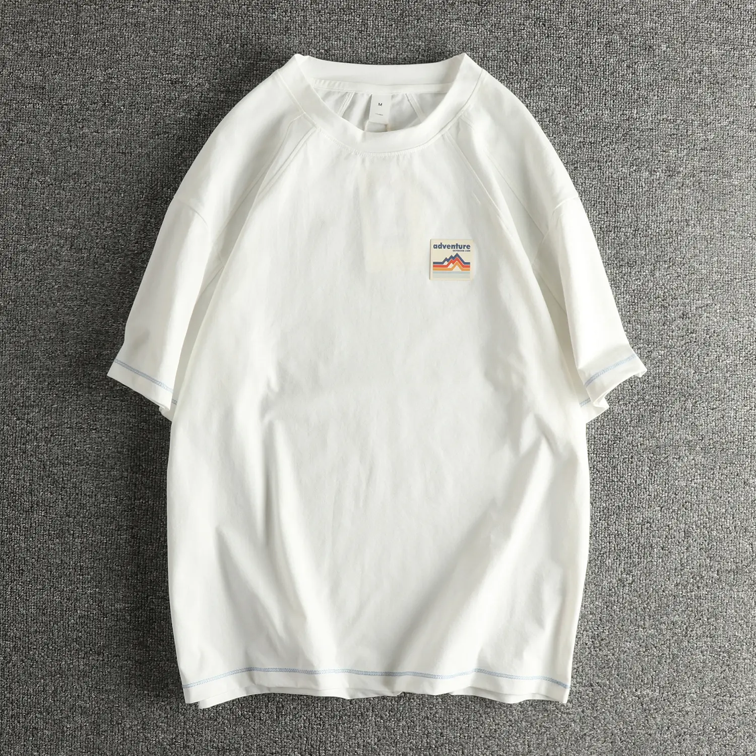 Summer New American Retro Short Sleeve O-neck Quick Drying Letter Printed T-shirt Men's 100% Nylon Casual Cooling Fabric Tops