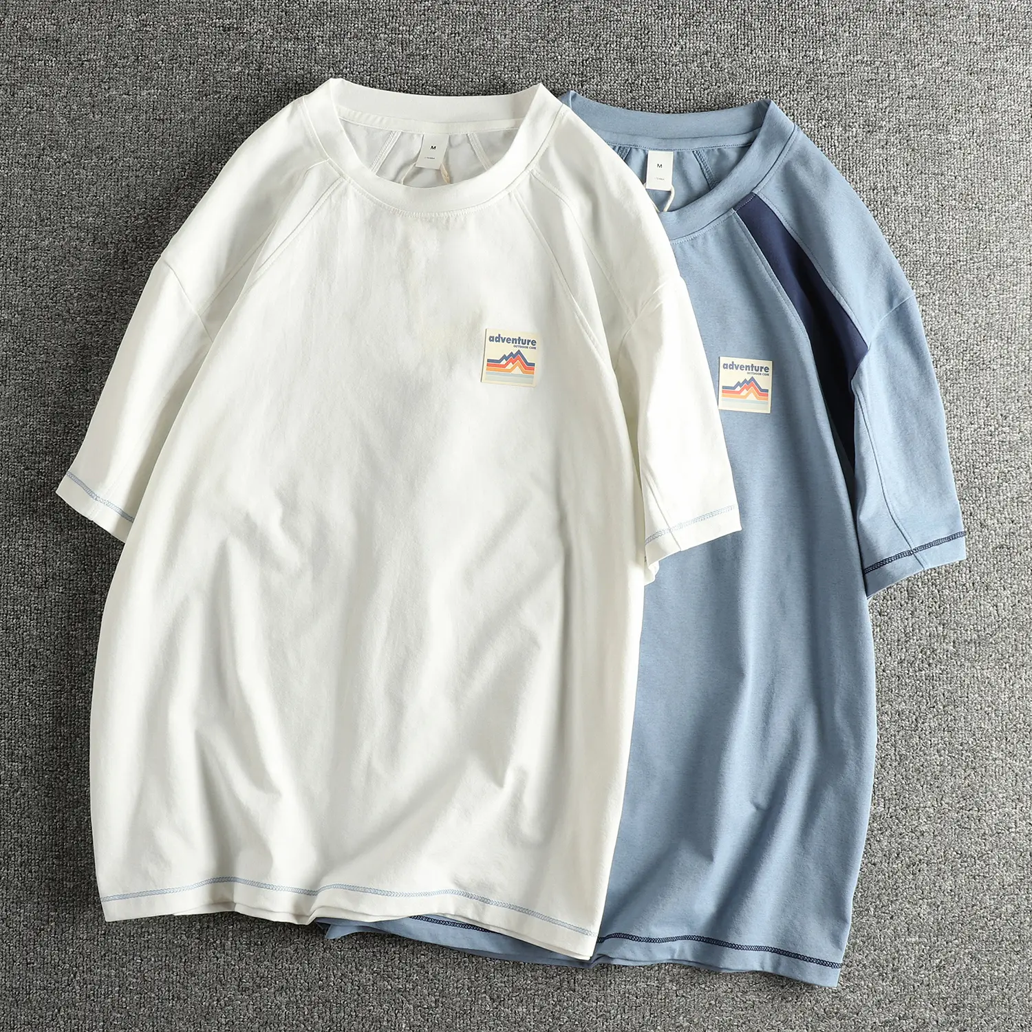 Summer New American Retro Short Sleeve O-neck Quick Drying Letter Printed T-shirt Men's 100% Nylon Casual Cooling Fabric Tops
