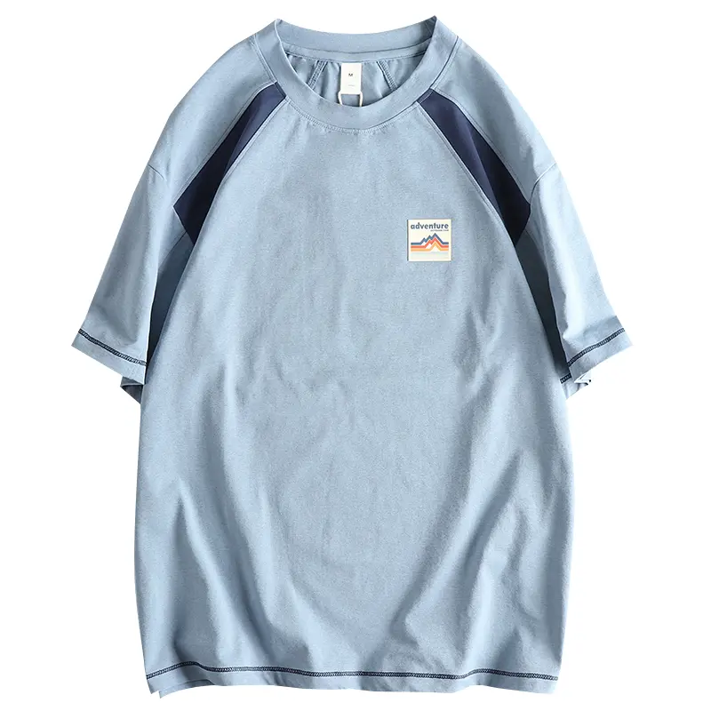 Summer New American Retro Short Sleeve O-neck Quick Drying Letter Printed T-shirt Men's 100% Nylon Casual Cooling Fabric Tops