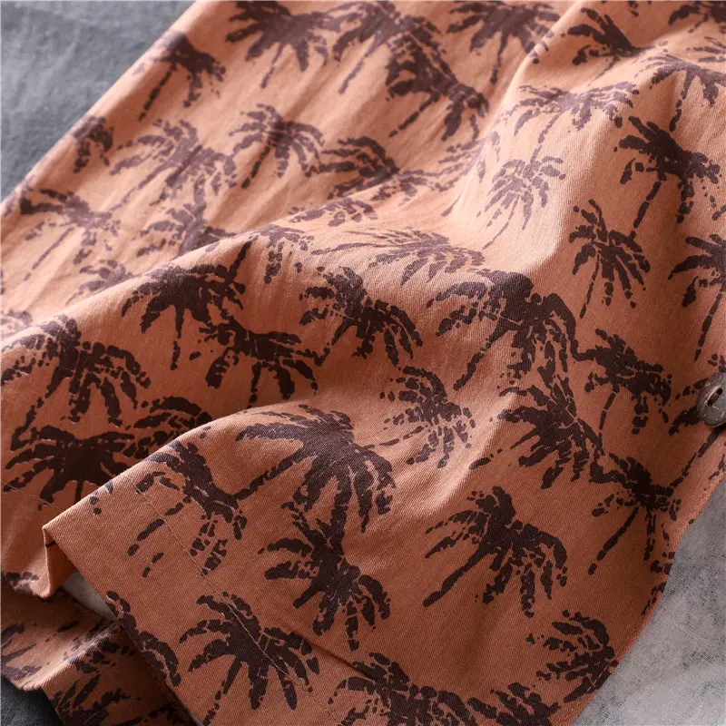 Summer New American Retro Short Sleeve Cuban Collar Hawaiian Print Shirt Men's Fashion Seaside Beach Loose Casual Flower Blouses