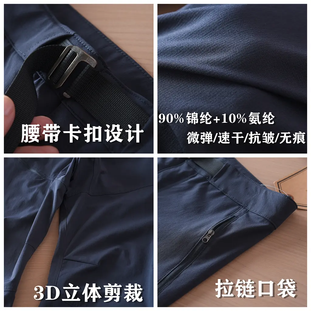 2025 Summer New American Retro Thin Quick-drying Elastic Cargo Pants Men's Outdoor Sports Comfortable Casual Straight Trousers