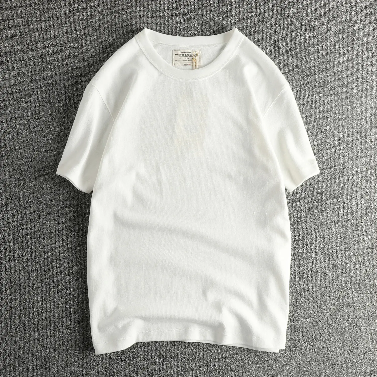 2025 Summer New American Retro 275g Short-sleeved O-neck Solid Color T-shirt Men's Fashion Simple 100% Cotton Washed Casual Tops
