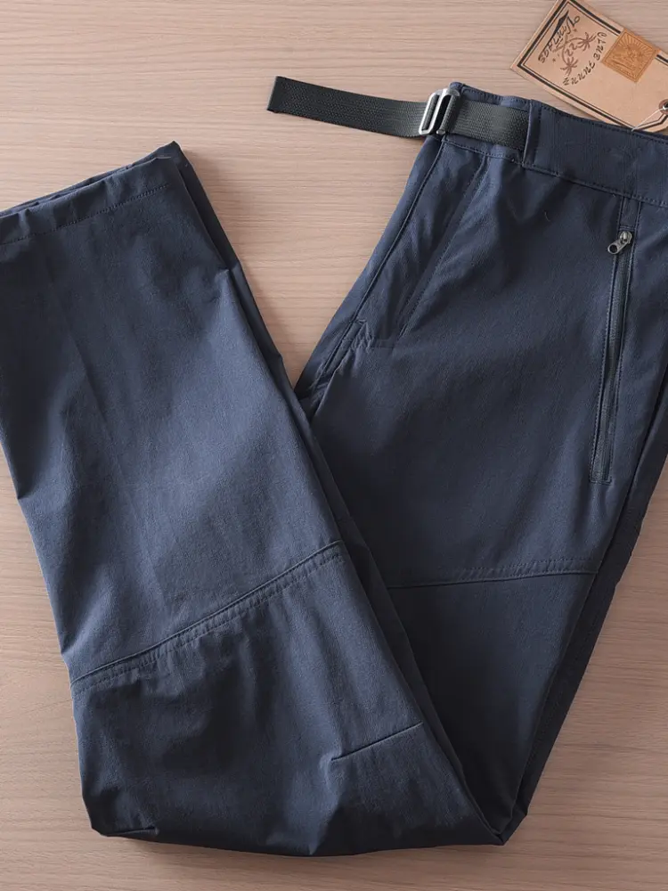 2025 Summer New American Retro Thin Quick-drying Elastic Cargo Pants Men's Outdoor Sports Comfortable Casual Straight Trousers