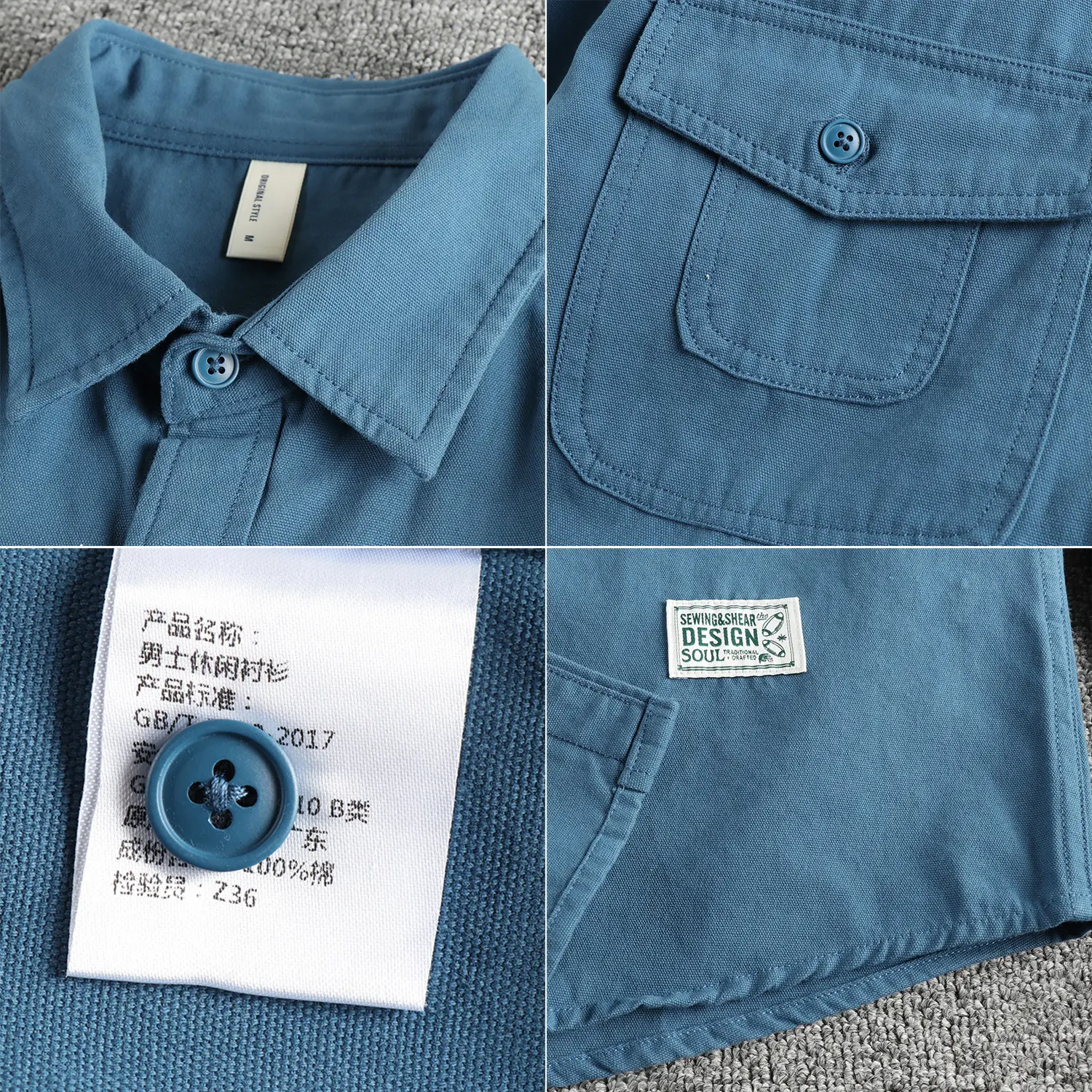 Spring New American Retro Long Sleeve Lapel Woven Cargo Shirts Men's High Street 100% Cotton Washed Loose Casual Thin Jacket