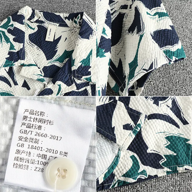 Summer New American Retro Short Sleeve Cuban Collar Hawaiian Print Shirt Men's Fashion Seaside Beach Loose Casual Flower Blouses