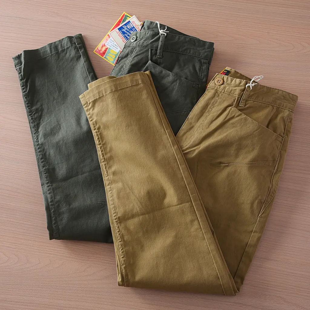 2025 Spring and Summer New American Retro Woven Twill Cargo Pants Men's Outdoor 97% Cotton Washed Straight Casual Trousers