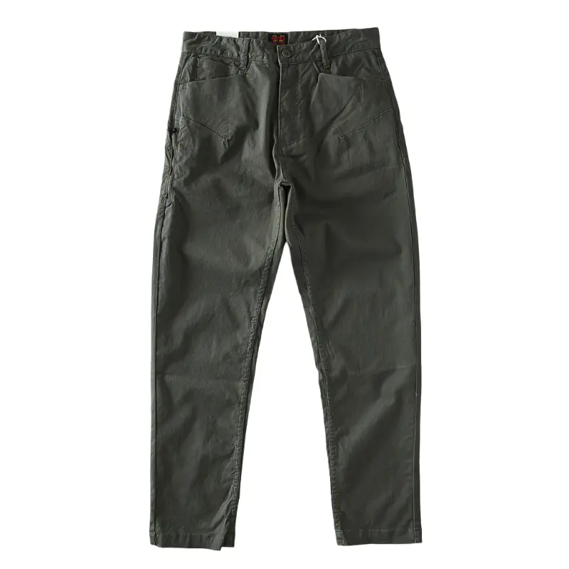 2025 Spring and Summer New American Retro Woven Twill Cargo Pants Men's Outdoor 97% Cotton Washed Straight Casual Trousers