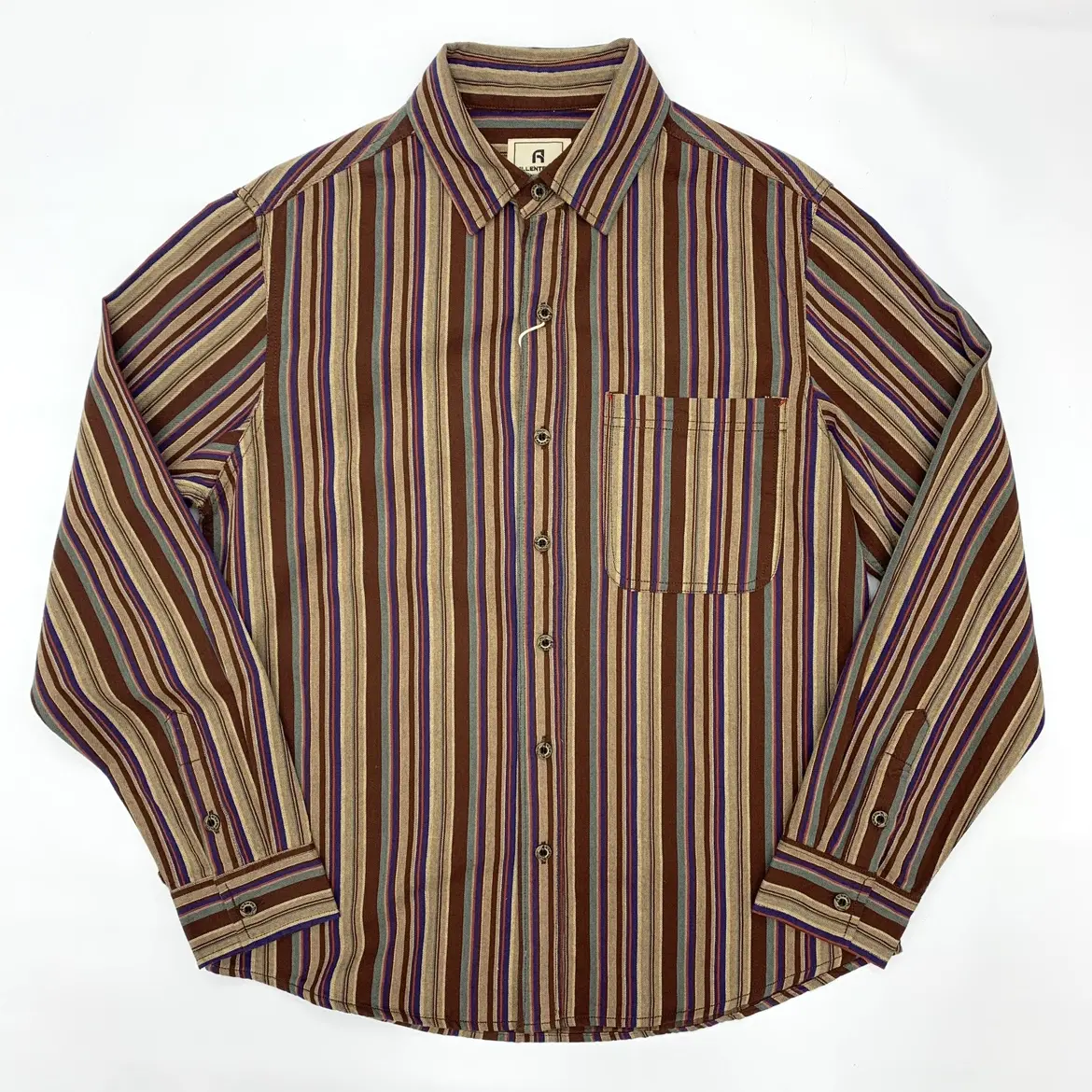 2025 Autumn New Japanese Retro Long-Sleeve Lapel Ethnic Striped Shirt Men's Literary 100% Cotton Washed Casual Loose Blouses