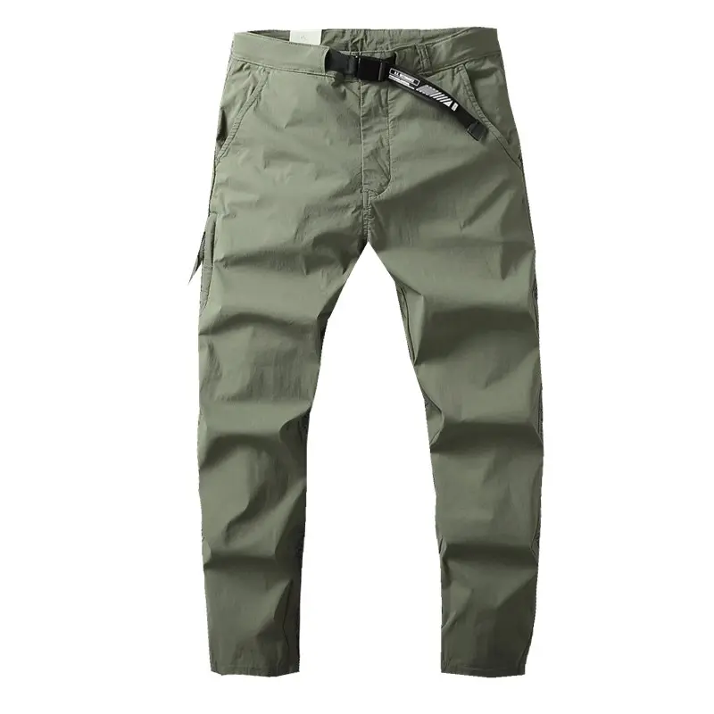 2025 Summer New American Retro Thin Quick-drying Stretch Cargo Pants Men's Outdoor 97% Nylon Casual Sport Slim Straight Trousers