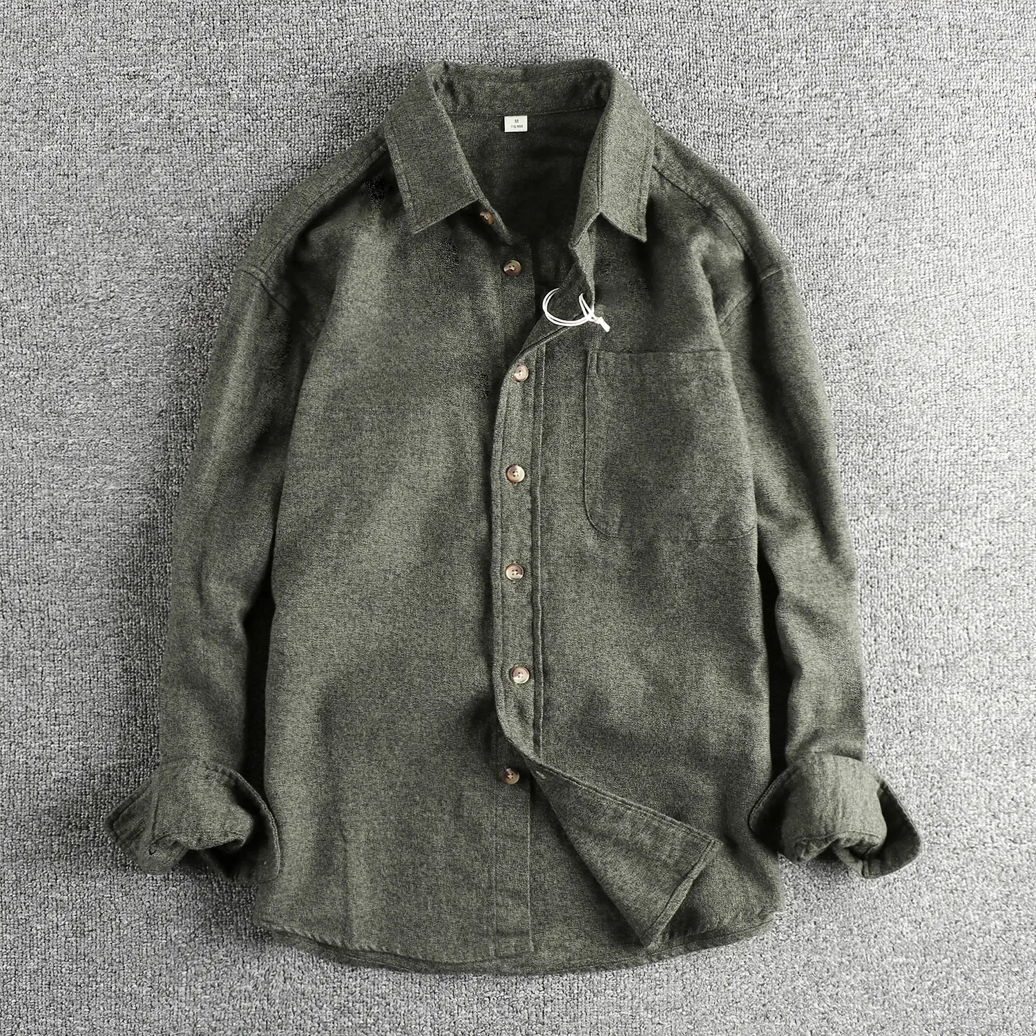 2025 Spring New American Retro Long Sleeve Lapel Woven Shirt Men's High Street 100% Cotton Pocket Casual Loose Blouses Thin Coat