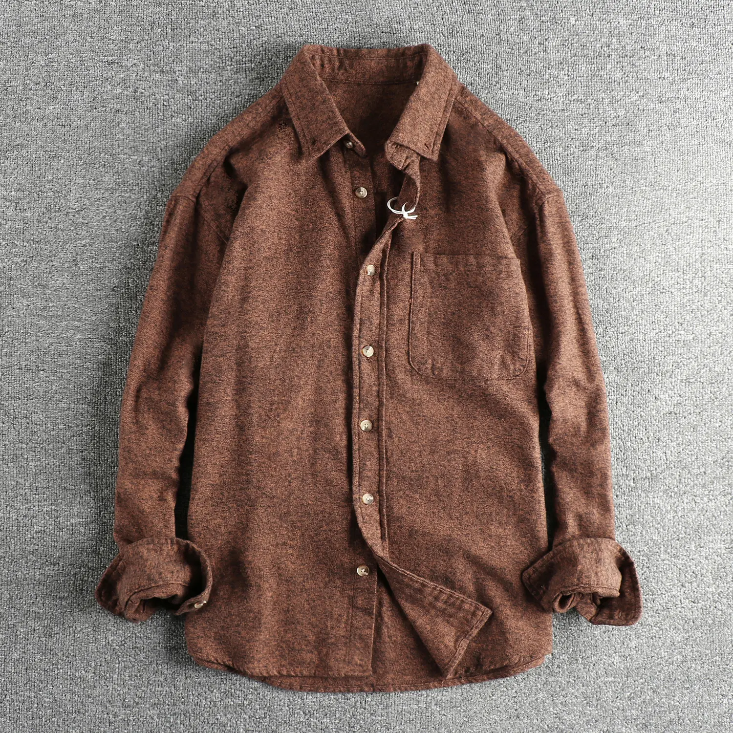 2025 Spring New American Retro Long Sleeve Lapel Woven Shirt Men's High Street 100% Cotton Pocket Casual Loose Blouses Thin Coat