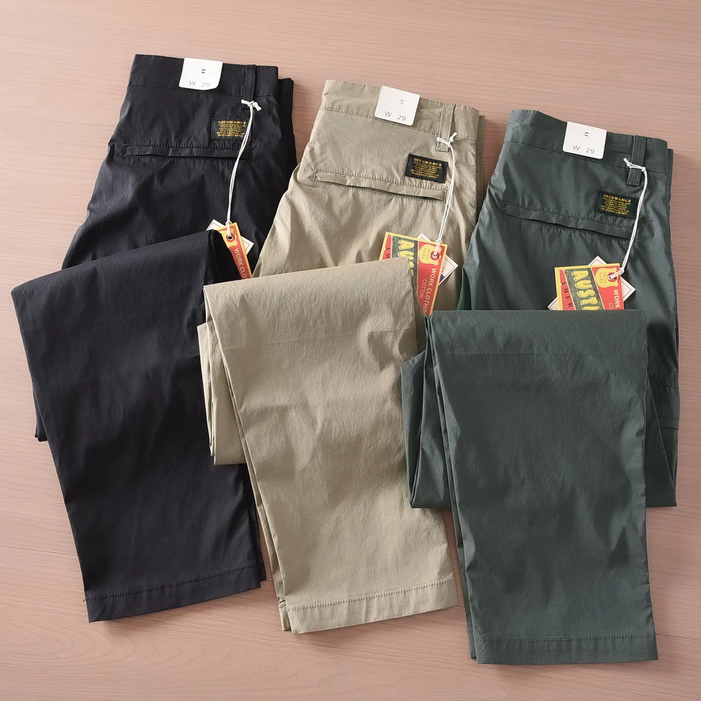 2025 Summer New American Retro Thin Quick-drying Outdoor Cargo Pants Men's Simple 67% Cotton Washed Casual Straight Trousers
