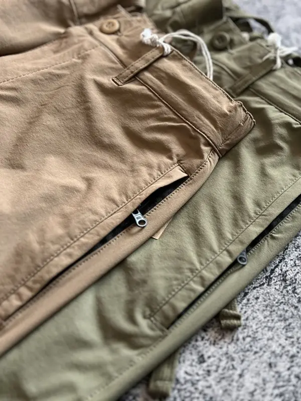 2025 Summer New American Retro Thin Quick-drying Stretch Pants Men's Simple Outdoor Drawstring Casual Straight Driving Trousers