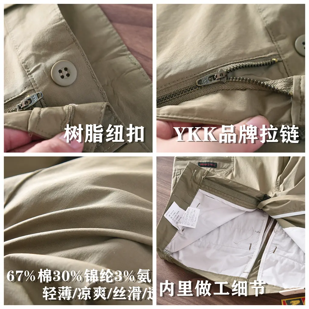 2025 Summer New American Retro Thin Quick-drying Outdoor Cargo Pants Men's Simple 67% Cotton Washed Casual Straight Trousers