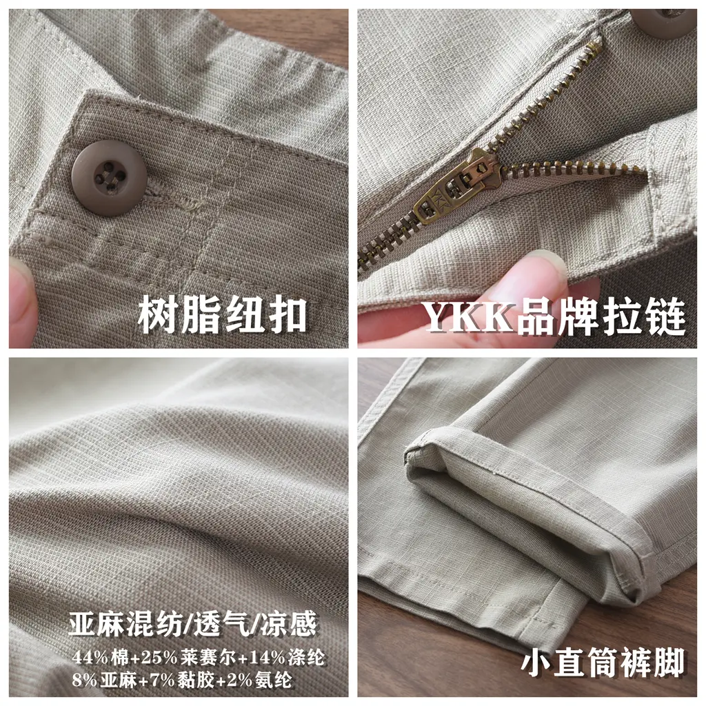 2025 Summer New Japanese Retro Thin Linen Elastic and Comfortable Pants Men's Simple Fashion Commute Casual Straight Trousers